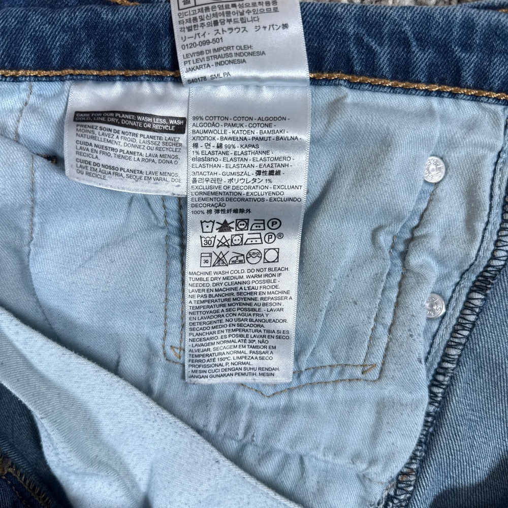 Levi's 511 Jeans Mens 34x32 Blue Medium Wash Distressed Denim Slim Fit - Picture 10 of 15